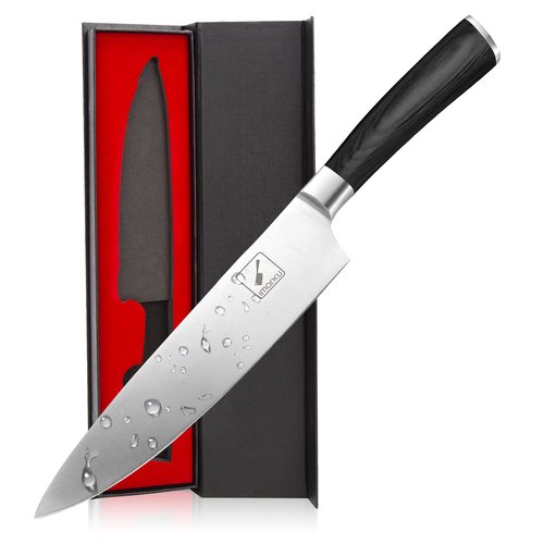 imarku Chef Knife - Pro Kitchen Knife 8 Inch Chef's Knives Japanese SUS440A Stainless Steel Sharp Paring Knife with Ergonomic Handle, Black Handle, Mothers Day Gifts for Women Men