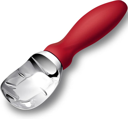 Rainspire Stainless Steel Ice Cream Scoop - Heavy Duty Design with Comfortable Handle | Red Color