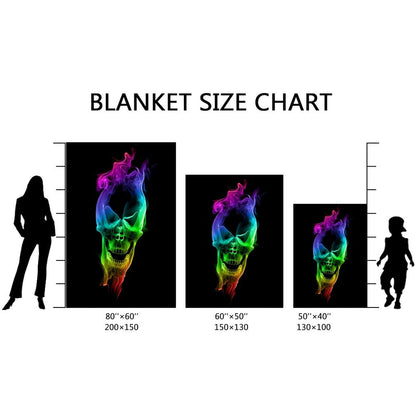 Smoking Skull Blanket Throw Soft Warm Flannel Blanket for Bed Sofa Couch Halloween for Kids 50"x40"