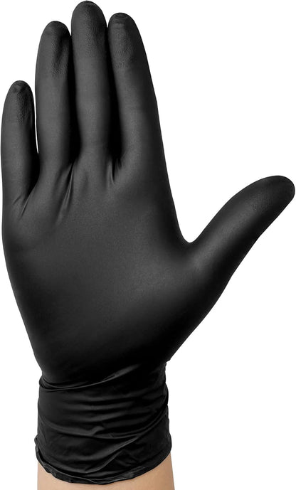 TitanFlex Disposable Nitrile Exam Gloves - 6-Mil Heavy Duty, Black, Latex-Free & Food Safe