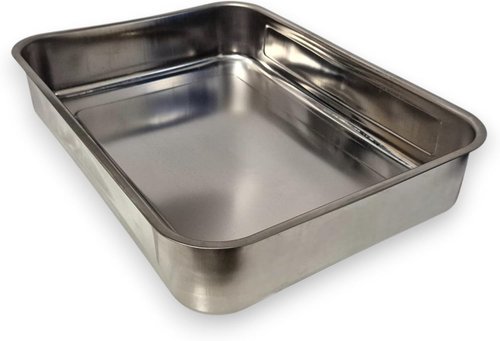Deep Stainless Steel Baking Pan - Versatile Rectangular Roasting Sheet for Cooking & Meal Prep (14.4" x 10.4" x 2.6"), 304 Food-Grade, Dishwasher Safe
