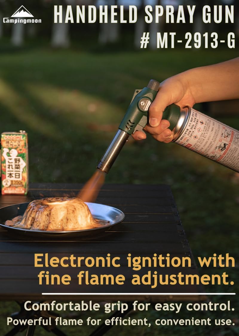 CAMPINGMOON Butane Torch - High Power Cooking Blow Torch Head | Green MT-2913-G