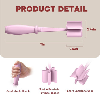 Skiennix Meat Chopper Set - Premium Heat Resistant Hamburger Grinder Tool | 2 Pcs Pink