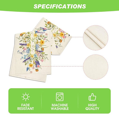 Artoid Mode Bloom Tulip Table Runner 13 x 72 in - Beige (Variation of THIS listing: Beige+13" x 72")