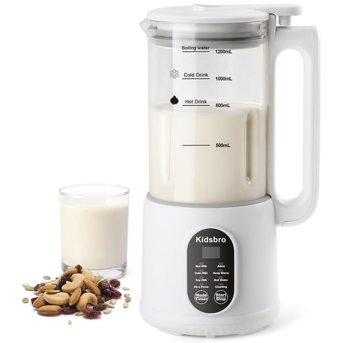 8 in 1 Automatic Nut Milk Maker, Almond Milk Maker,40oz （1200ML）Automatic Soy Milk Maker for Homemade Oat, Coconut, Soy, Plant Based Milks with Delay Start/Keep Warm/Boil Water