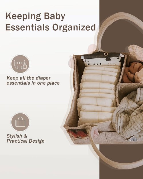 Diaper Caddy | Nursery Storage Bin & Car Organizer for Diapers & Baby Wipes - Stylish & Functional
