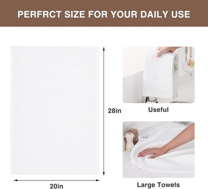 Homaxy 100% Cotton Kitchen Dish Towels - Ultra Soft, Absorbent & Quick Drying | 20 x 28 Inches, 4-Pack, White