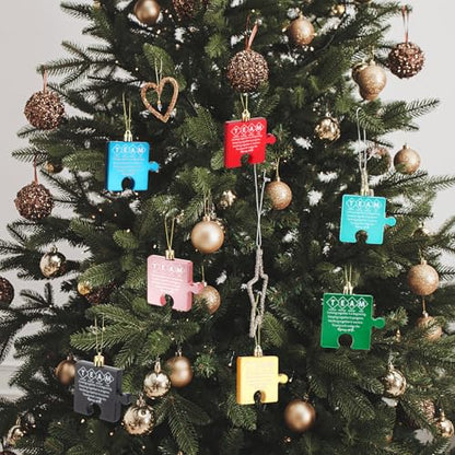 Team Christmas Ornaments Bulk Set - 63 Puzzle & Matchbox Decorations for Employee Appreciation - Variation of THIS listing