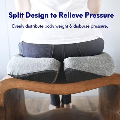 Cushion Lab Pressure Relief Seat Cushion - Extra-Dense Memory Foam for Comfort | Black, Ideal for Office & Home Use