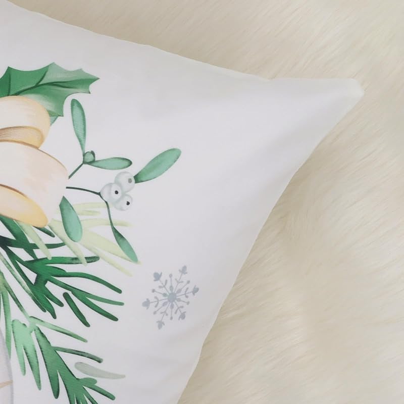 Bonhause Christmas Throw Pillow Covers 20x20 Inch Set of 4 — Winter 5+20"x20" Variation