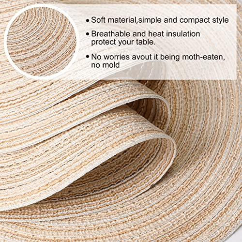 Beige 48 Pcs 13-Inch Woven Round Placemats for Dining Table, Boho Decor Set