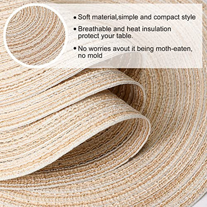 Beige 48 Pcs 13-Inch Woven Round Placemats for Dining Table, Boho Decor Set