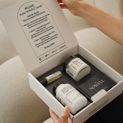 Wellness in Action Kit - Daily Ritual Set with Affirmation Cards, Essential Oil & Sleep Balm for Mindfulness