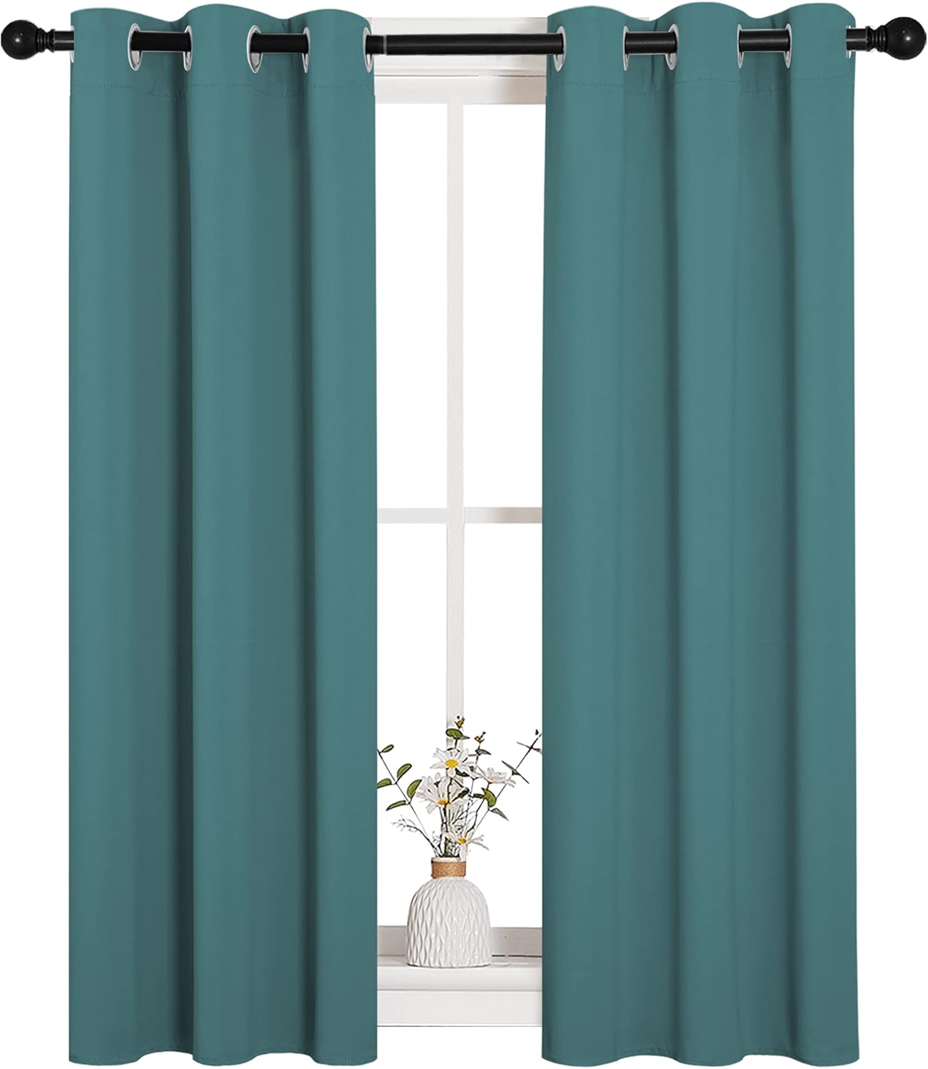 NICETOWN Blackout Curtain Panels - Thermal Insulated Draperies in Sea Teal | 29 x 45 Inches, One Pair