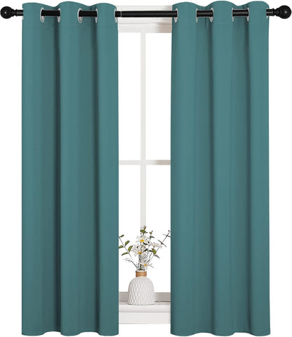 NICETOWN Blackout Curtain Panels - Thermal Insulated Draperies in Sea Teal | 29 x 45 Inches, One Pair