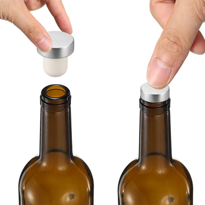 uxcell 72 Pcs Wine Bottle Corks, T-shaped Stopper Cork, Wine Stopper, Reusable Wine Bottle Corks Sealing Plug Bottle for Homemade Wine Beer Bottles,Silver