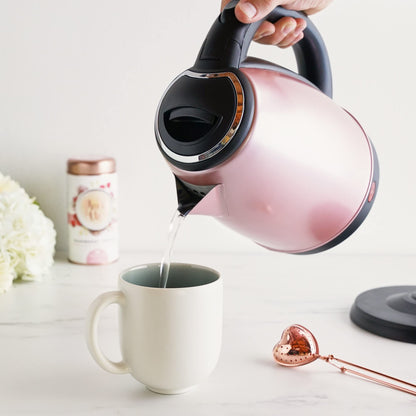 Pinky Up Parker Electric Tea Kettle, Hot Water Dispenser, Automatic Shut Off, Stainless Steel Cordless Electric Teapot, 56oz, Rose Gold