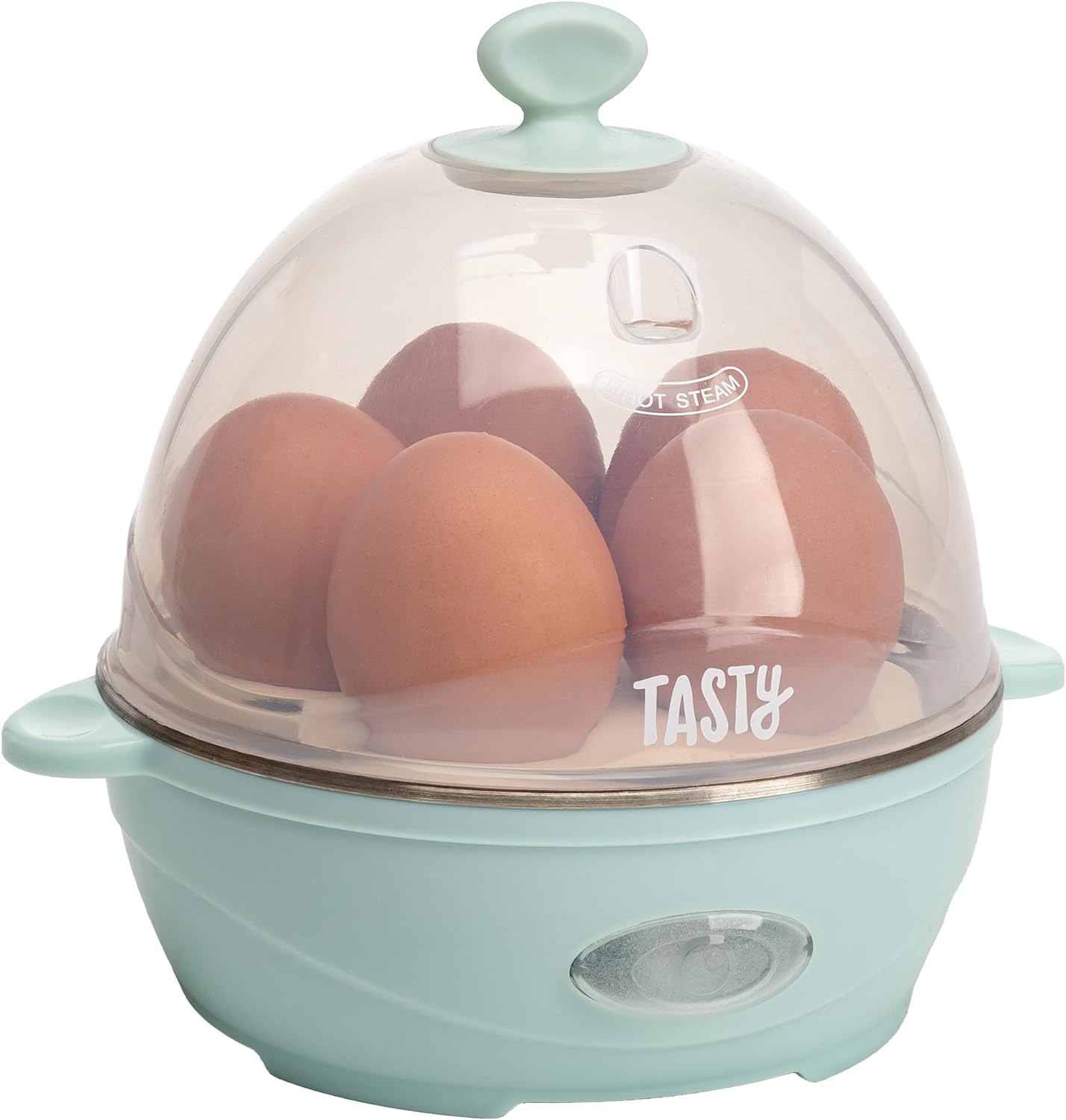 Tasty Mini Egg Cooker - 5-Egg Capacity for Perfect Hard Boiled Eggs & Omelets | Auto Shut Off, Aqua