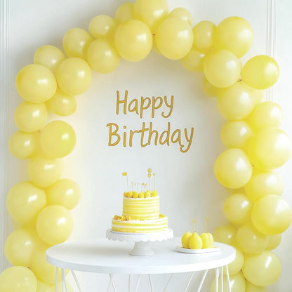RUBFAC Pastel Yellow Balloons - 129pcs in Various Sizes for Birthday, Wedding, Baby Shower Decor