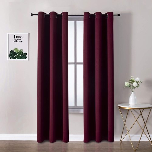 ChrisDowa Blackout Curtains - Thermal Insulated Room Darkening Panels Set (Burgundy Red, 42W x 84L)