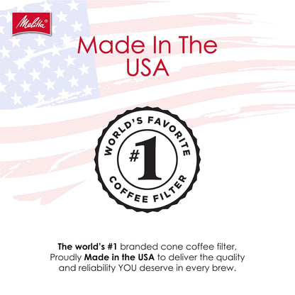 Melitta #4 Cone Coffee Filters - Natural Brown, 480 Total Filters | Fits 8-12 Cup Makers, Compostable & Tear-Resistant