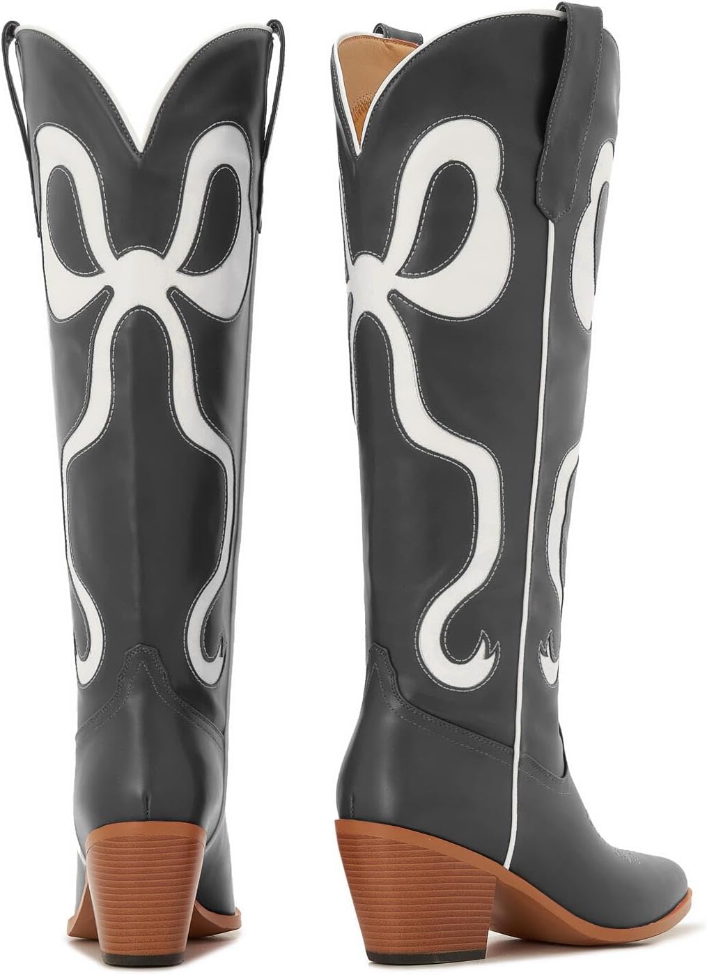 Skiennix Cowgirl Knee-High Pink Cowboy Boots - Stylish Footwear for Women