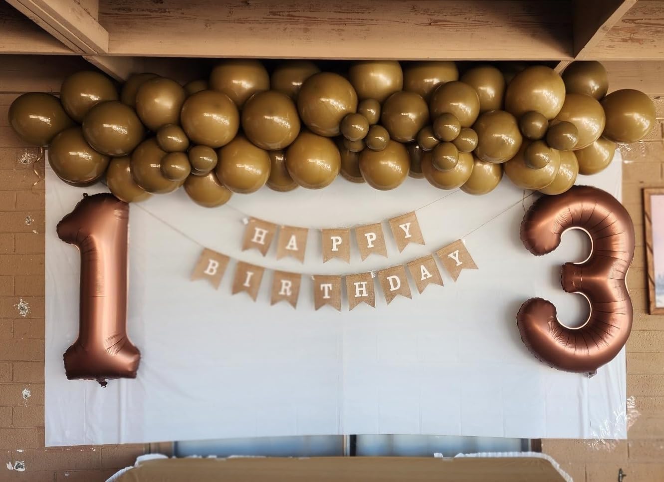 Numbers Balloon 3 - 40 Inch Large Coffee Brown Balloon for 3rd Birthday Party Decor