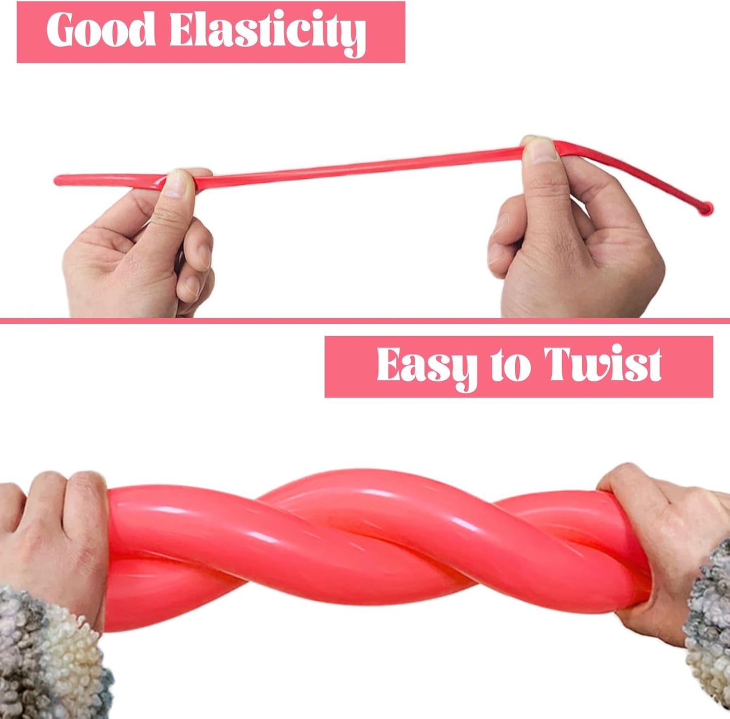 Skiennix 260 Long Balloons - 100 Pack Pastel Red Thick Latex for Twisting Animal Models | Perfect for Weddings & Parties