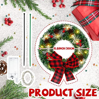 Christmas Car Wreath Decoration with LED Lights - Classic Style