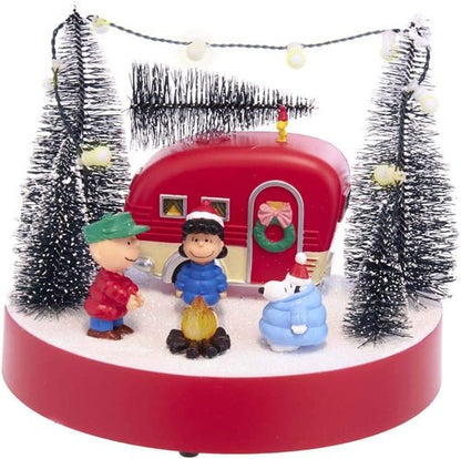 Kurt Adler 7-Inch Musical Peanuts Camper Scene - Battery-Operated Table Decoration