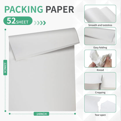 Packing Paper Sheets - 14" x 22" Newsprint for Moving & Shipping | 52 Sheets for Fragile Item Protection