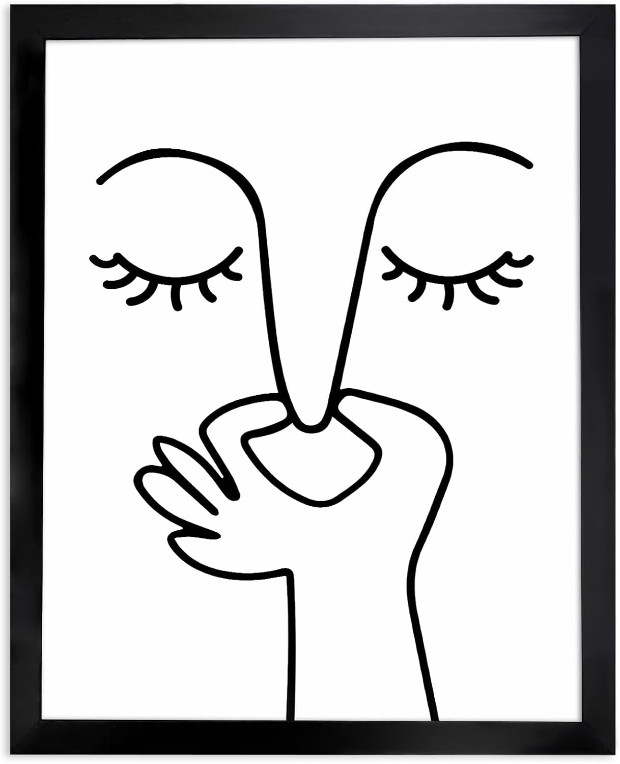 TWNSLLA Bathroom Wall Art - Funny Black and White Decor for Guest Toilets | 8"x10" Framed Print