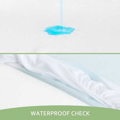 Skiennix Waterproof Mattress Protector - Skin-Friendly & Breathable Twin Size Cover | 14" Deep Pocket
