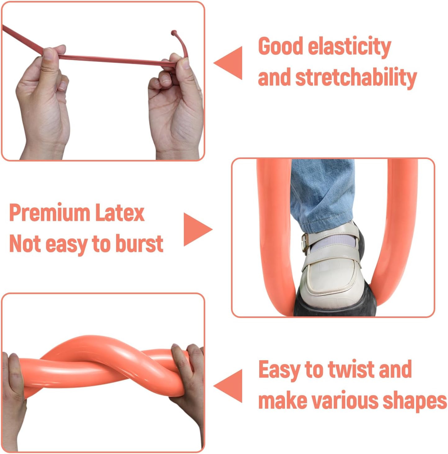 Regine Switzerland 100Pcs Thickening Latex Bean Paste Balloons - Long Twisting Balloons for Halloween & Birthdays