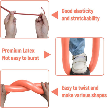 Regine Switzerland 100Pcs Thickening Latex Bean Paste Balloons - Long Twisting Balloons for Halloween & Birthdays