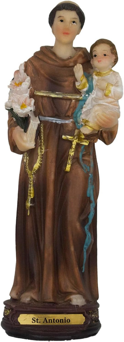 St. Antonio Mini San Antonio De Padua Resin Religious Figure - 5" with Niño Sacerdote