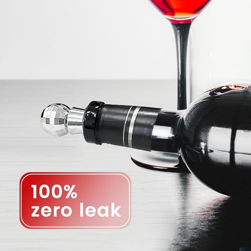Daily Treasures 2 Pcs Disco Wine Bottle Corks,Reusable Wine Bottle Stopper with disco mirror ball,Silicone Stopper Saver Sealer,Keeping Wine Fresh,for Wine Champagne Prosecco Beer Spirits Collection