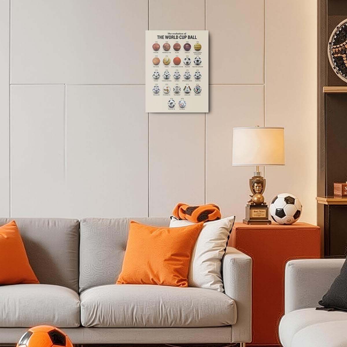Soccer Gifts Canvas Wall Art - Framed Football Room Decor | 11.4x15 Inch Sports Paintings for Boys