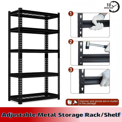Heavy Duty Metal Garage Shelving Unit - 2000 LBS Capacity, Adjustable 5-Tier Storage Rack