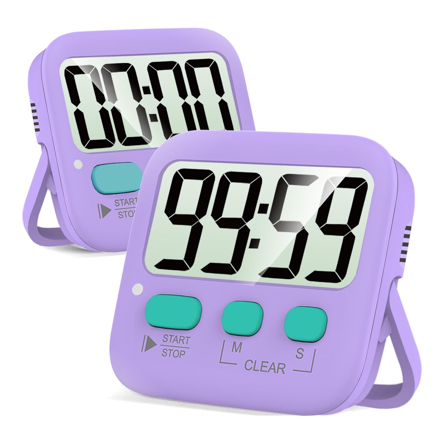 Antonki Timer, Timer for Kids, Kitchen Timers, Digital Timer for Cooking, Egg Timer, Classroom Timer for Teacher, Magnetic Countdown Timer for Exercise, Study, Oven - Battery Included - Pack of 2