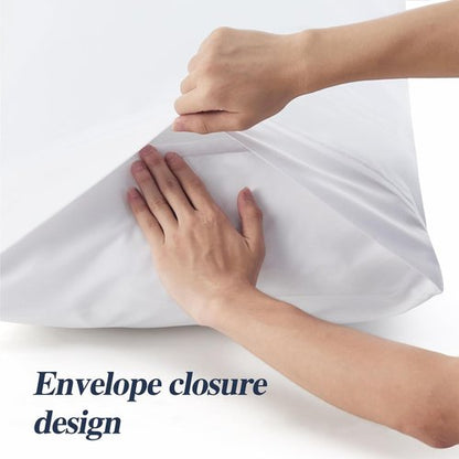 Nuzzle Pillow Cases King Size, 100% Cotton Pillowcases with Envelope Closure, White Pillow Covers 20 x 36 inches, Pillow Protector with 300 Thread Count Soft and Breathable