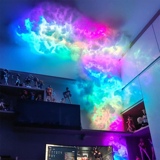 Skiennix 3D Thundercloud Storm Ceiling Light - Music Sync Fluffy Cloud Design for Bedroom & Gaming Room Decor