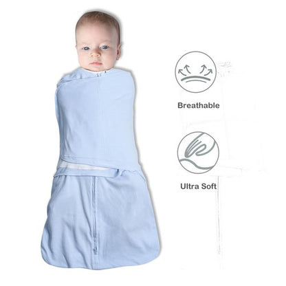 AugTwig Baby Sleep sack Swaddle 2 Pack,Swaddles 3-6 Months,3-Way Adjustable Wearable Transition Blanket 100% Organic Cotton,12-18 lbs,1.0 TOG(Blue&Grey)