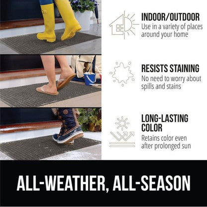 GORILLA GRIP® Ultra Absorbent Front Door Mat - Traps Dirt & Moisture, 29x17 Charcoal, Stain & Fade Resistant