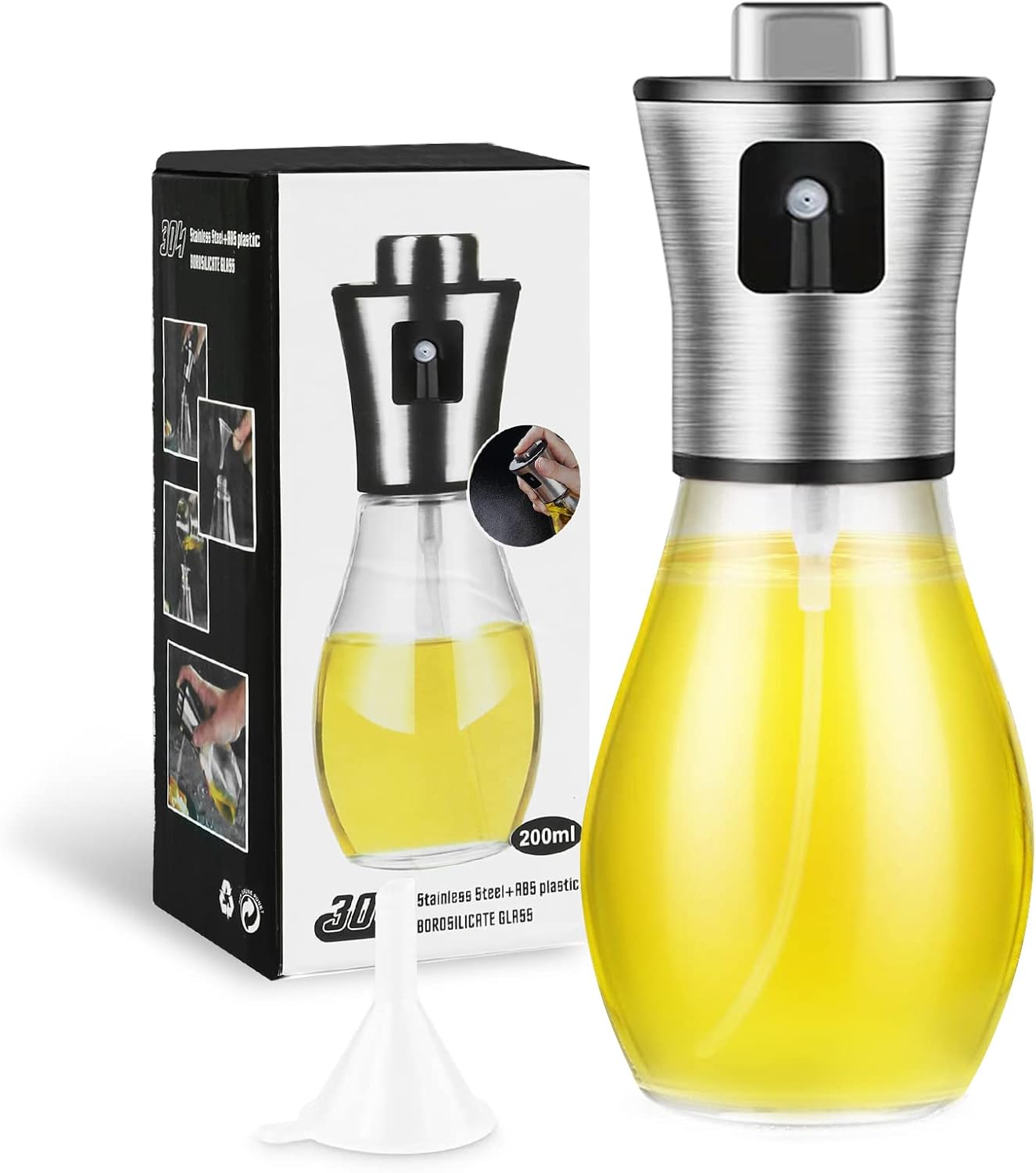 Skiennix Oil Sprayer - Fine Mist Cooking Dispenser - 200ML for Olive, Avocado & Canola Oil | Kitchen Essential