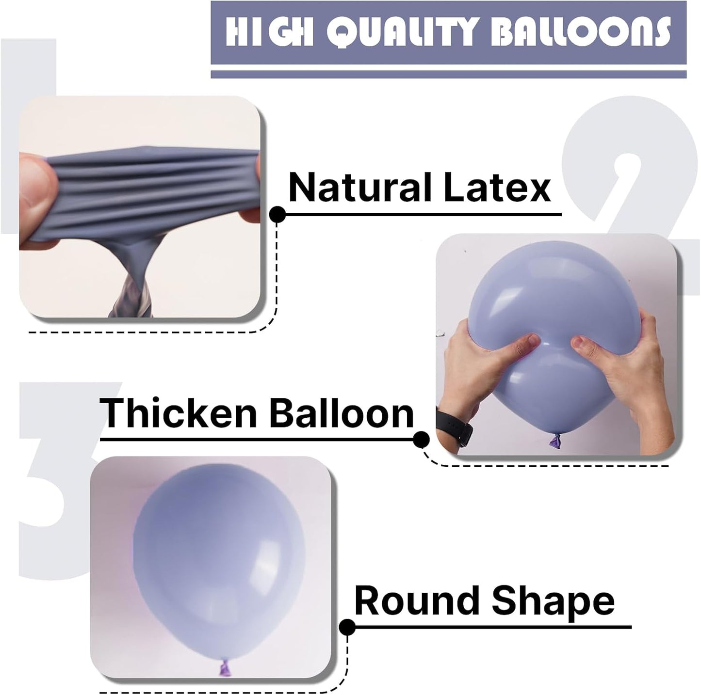 PartyWoo Dusty Blue Balloons - 100pcs 12 Inch Latex Balloons for Baby Showers & Celebrations
