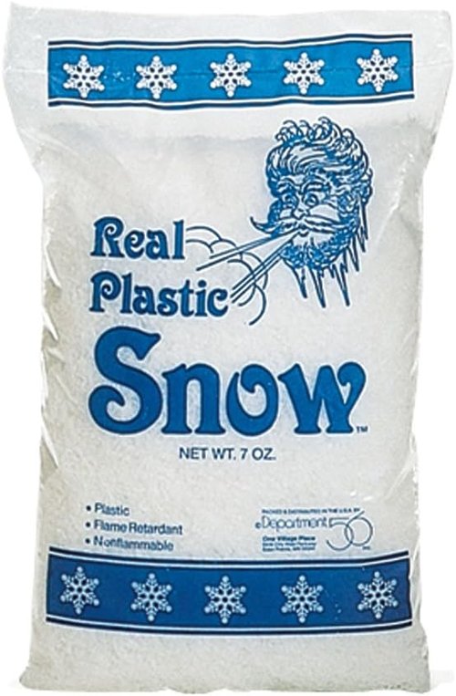 Department 56 | Realistic Plastic Snow for Villages - 7 Ounce Bag for Holiday Decor