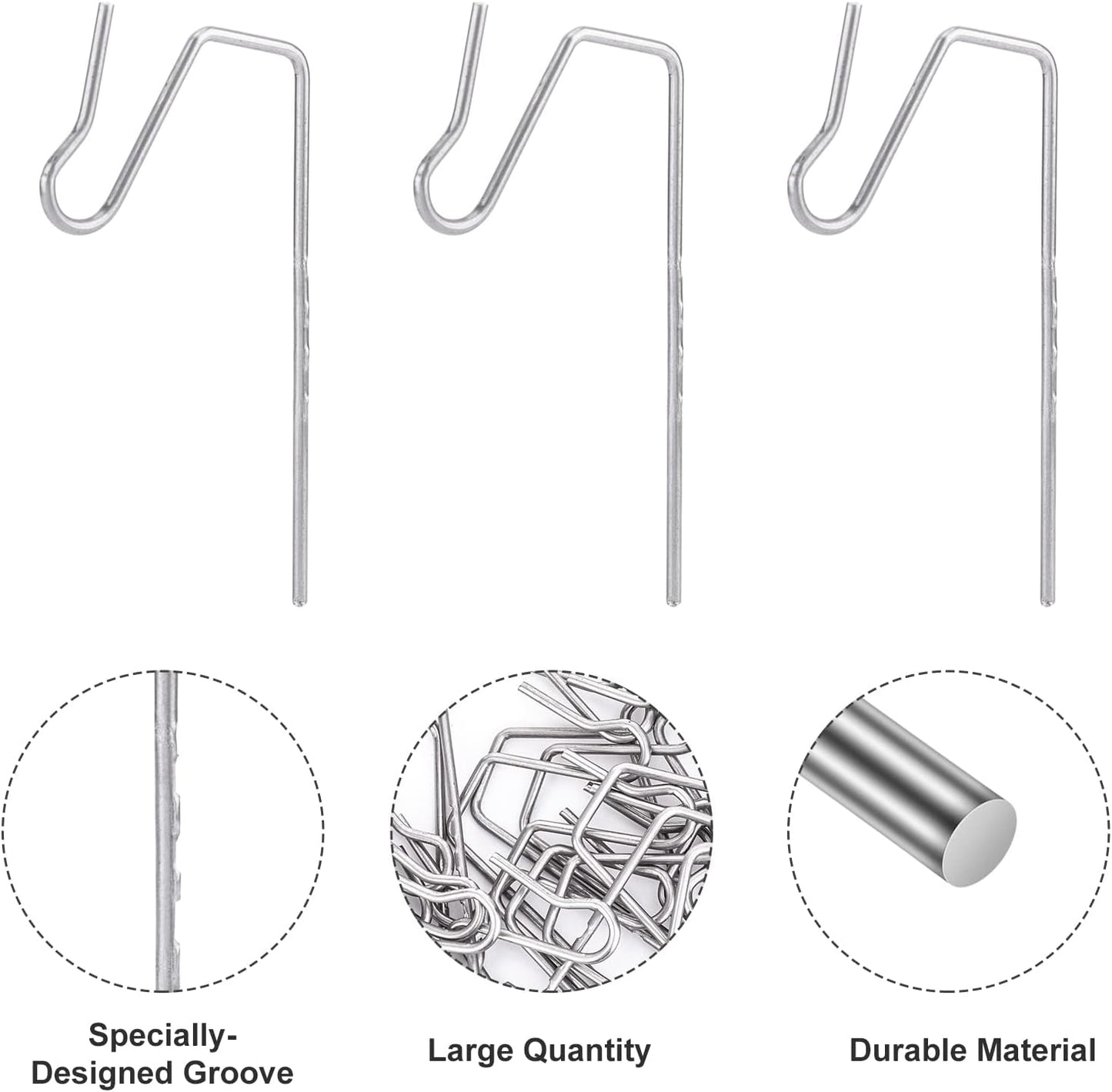 Skiennix 100-Count Metal Gutter Hooks - Durable Outdoor Christmas Light Hangers for Easy Installation