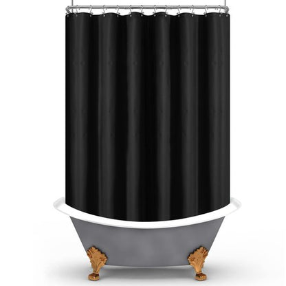 Mrs Awesome Black Clawfoot Tub Shower Curtain or Liner with 12 Magnets - Free 36 Hooks Included, Waterproof PEVA, 180" x 70", Black