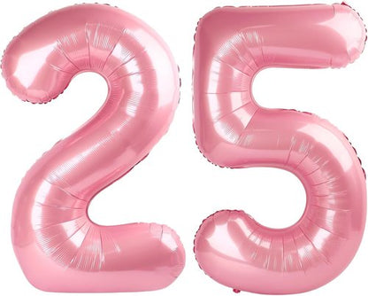 25 Balloon Numbers - 40 Inch Pastel Pink Foil | Happy 25th Birthday Decorations for Women
